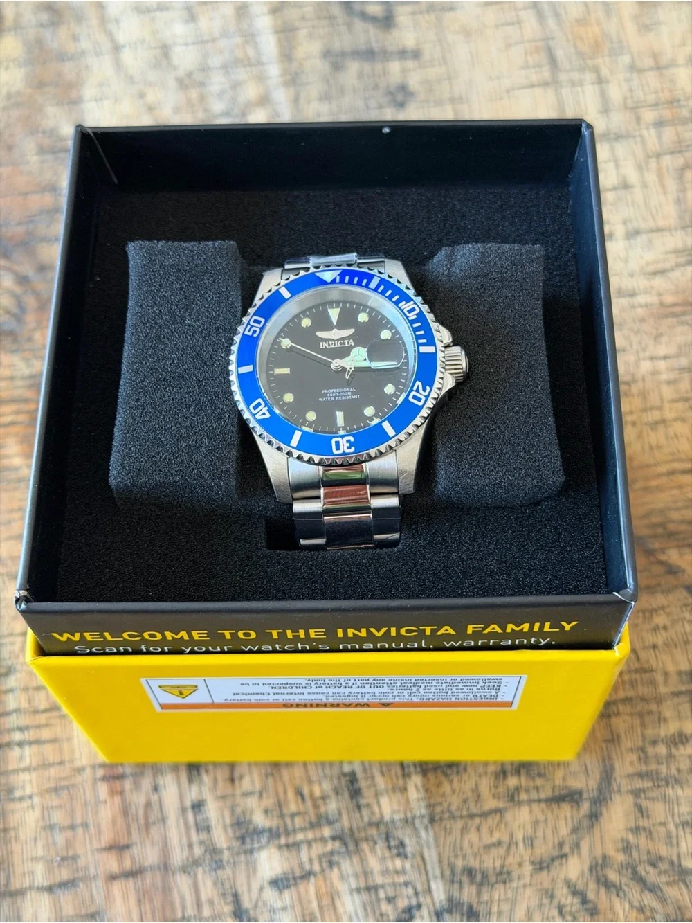 NEW Invicta Pro Diver Anchoris Blue Bezel Stainless Steel Watch 37.5mm - 200M WR